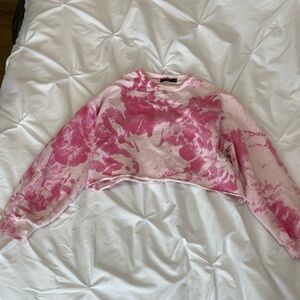 Nasty gal pink Tye dye sweatshirt